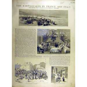  1887 Earhquake France Italy Nice Mentone Ruins Print: Home 