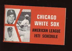 1971 American League Pocket Schedule Chicago White Sox NRMT  