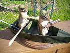  HUNTING CHIPMUNKS IN BOAT LOG CABIN LODGE DECOR GREAT CHRISTMAS GIFT