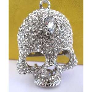   Key Ring Big Skull Crystals Rhinestone Key Chain Keyring Holder
