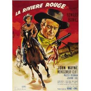   River Poster French 27x40 John Wayne Montgomery Clift Walter Brennan