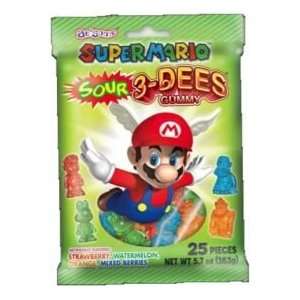  Nintendo Super Mario 3 Dees Sour Gummy Bag 14243: Toys 