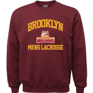 Brooklyn College Bulldogs Maroon Youth Mens Lacrosse Arch Crewneck 
