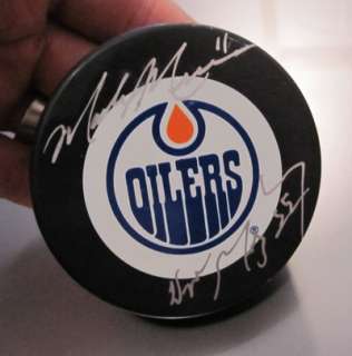   Mark Messier signed Edmonton Oilers Puck   WGA   Authenticated  