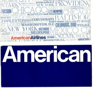 AMERICAN AIRLINES Timetables, ticket jackets: LOT  17 items ephemera 