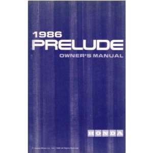  1986 HONDA PRELUDE Owners Manual User Guide Automotive
