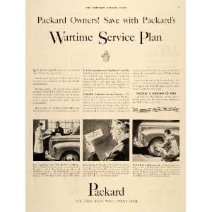 1942 Ad Packard Motor Cars Wartime Service Plan WWII   Original Print 