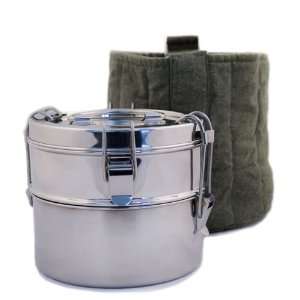  To Go Ware 2 Tier Stainless Steel Tiffin and Cotton 