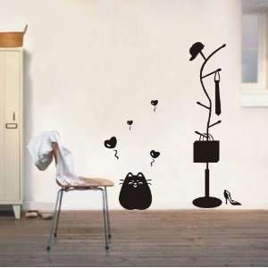   Large  easy Instant Decoration Wall Sticker Deco cat