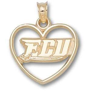  East Carolina University New ECU Heart Pendant (Gold 