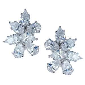  Ziamond Cubic Zirconia Donatella Cluster Earrings: Jewelry