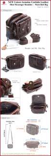 Mens Genuine Leather Mini Messenger Shoulder Belt Bag  