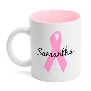  Pink Ribbon Breast Cancer Mug: Home & Kitchen