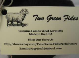 BEST SOFT LambsWool SheepSkin LAMBS WOOL Fur Earmuffs Hat ~BLACK 