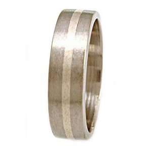 Titanium Ring Flat 1mm Silver Inlay   Ring # 37. Please provide size 