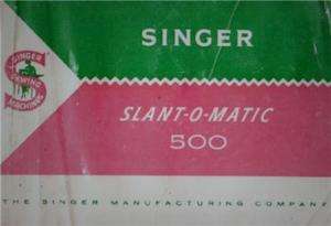 Singer 500 Slant O Matic Instruction Manual On CD  