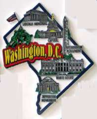 Jumbo WASHINGTON DC Map Outline MAGNET D.C. ~ NEW  