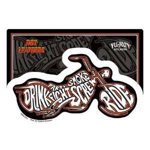  Hot Leathers   Drink Ride Fight Motorcycle   Sticker 