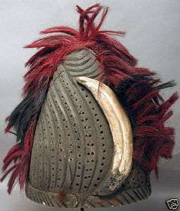 ASIAN NAGA TRADITIONAL HEAD ADORNMENT CEREMONY WOOD RED HAT WEAR INDIA 