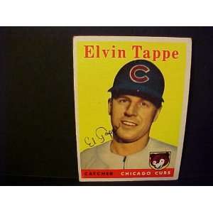 Elvin Tappe Chicago Cubs #184 1958 Topps Signed Autographed Baseball 