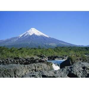 Cone of Volcan Osorno from the Petrohue Falls Near Puerto Montt, Chile 