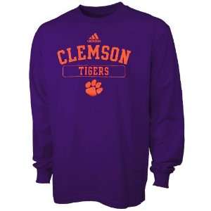  adidas Clemson Tigers Purple Practice Long Sleeve T shirt 
