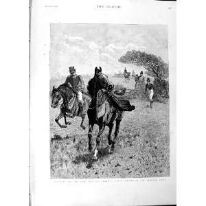  1890 Accident Hunting Field Sport Horses Fine Art
