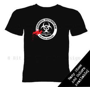 Zombie Outbreak T Shirt Walking Dead Vampire Funny Humorous Humor Nerd 
