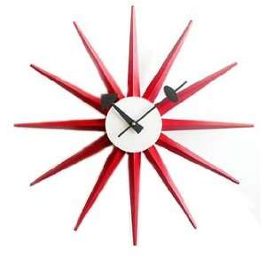  Vitra George Nelson Red Sunburst Clock: Home & Kitchen