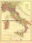 ITALY S Sicily, Sardinia; Campania; Rome; Syracuse, 1880 map  