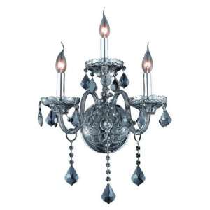   High 3 Light Wall Sconce, Silver Shade Finish with Silver Shade (Grey