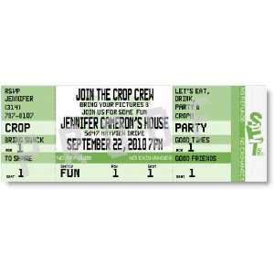  Green Crop Crew Ticket Invitations 