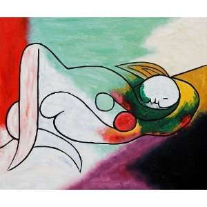  Oil Painting: Femme Couchee a la Meche Blonde: Pablo Picasso 