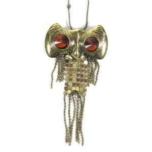   Owl Necklace Vintage Retro Gold Crystal Charm Pendant Fashion Jewelry