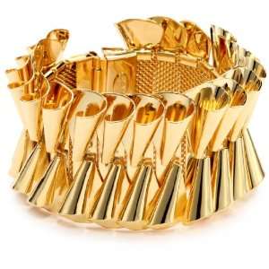 Lee Angel Ella Double Row Swirling Shiny Gold Plated Bracelet