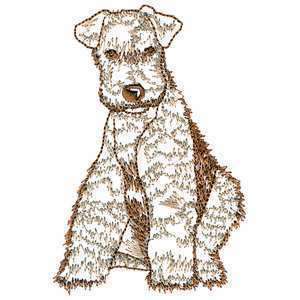 Fuzzy Airedale Terrier Puppy Dog Outline Iron on Patch  