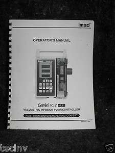   Medical System IMED PC 1 v7.11 Gemeni Volumetric Infusion Pump Manual
