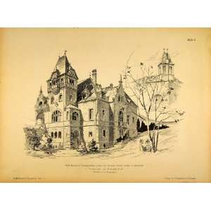  1896 Print Villa Menzer House Neckargemund Architecture 