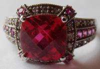   WG Ruby and Diamond Ring in Victorian Style Setting Size 9.75  