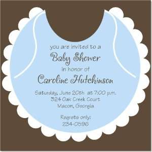  Blue Bib Baby Shower Invitations