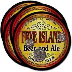  Frye Island, ME Beer & Ale Coasters   4pk 