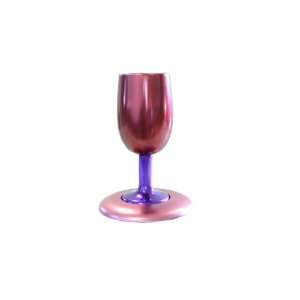 Yair Emanuel Anodize Aluminum Kiddush Cup and Plate in Violet and Pink