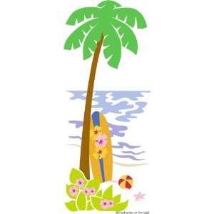 Palm Tree & Surfboard Paint by Number Wall Mural