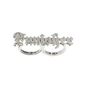  Punisher Silver   Tone Ladies Double Ring 