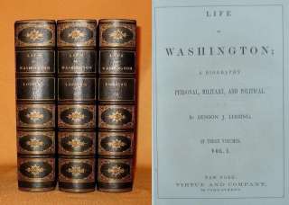 1stEd 1860 GEORGE WASHINGTON Leather STEEL ENGRs Qto  