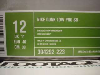 2004 Nike Dunk Low Pro SB TWEED FLANNEL PLAID BAROQUE BROWN MUSHROOM 