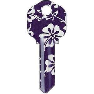  Craze Hibiscus   Purple House Key Kwikset / Titan 