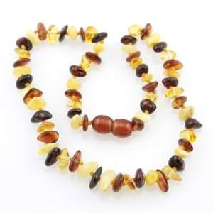 Baltic Amber Baby Teething Necklace   Multicolored Chip w 