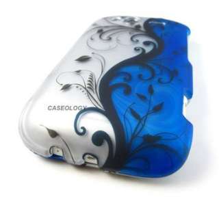 BLUE SILVER VINES HARD SHELL CASE COVER TMOBILE HTC WILDFIRE S PHONE 
