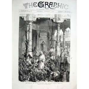  Monkey Temple Benares Antique Print 1876 India